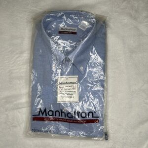 VTG Manhattan Half Sleeve Blue Shirt 16.5 40